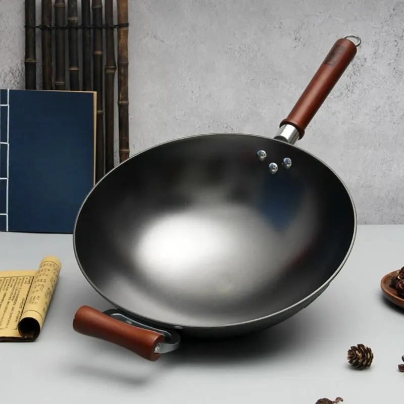 Pentole in carbonio a fondo piatto grandi commerciali wok Best Chinese Stir Fry Wok