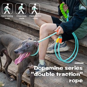 สายจูงสัตว์เลี้ยงแบบปรับได้ สายรัดอกสุนัขคู่สำหรับพาเดินเล่น ทำจากไนลอน สำหรับฝึกและวิ่ง ไม่พันกัน เหมาะสำหรับสุนัขสองตัว - Product Image 3