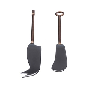 Vajilla chapada en plata de acero inoxidable, cuchillo y esparcidor de queso con mango rústico, juego de esparcidores de cuchillos de queso bonitos - Product Image 5