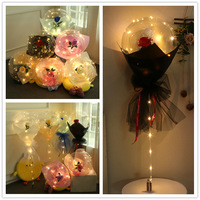Ballon LED Bobo en gros pour la Saint-Valentin, décoration de fête lumineuse, fleur en feuille, gonfleur pour enfant, grand chien pour les fournitures de fête d'anniversaire