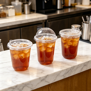 แก้วกาแฟเย็นใสขนาด 350 มล. 18 ออนซ์ แก้วเครื่องดื่มแบบใช้แล้วทิ้งขนาด 98 มม. สำหรับชาและเครื่องดื่ม ขายปลีกอุปกรณ์ร้านกาแฟ ค็อกเทล เบียร์เย็น - Product Image 1