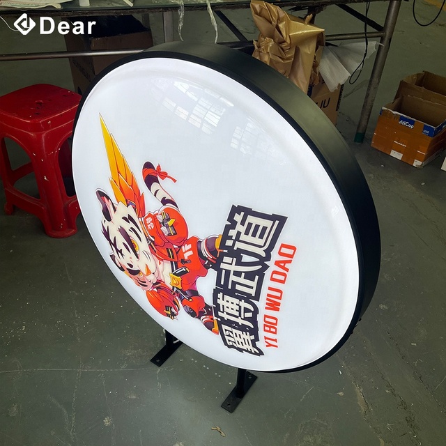 Cheap Factory Price Outdoor 3D Acrylic Round Light Box Advertising Sign Board LED Light Box