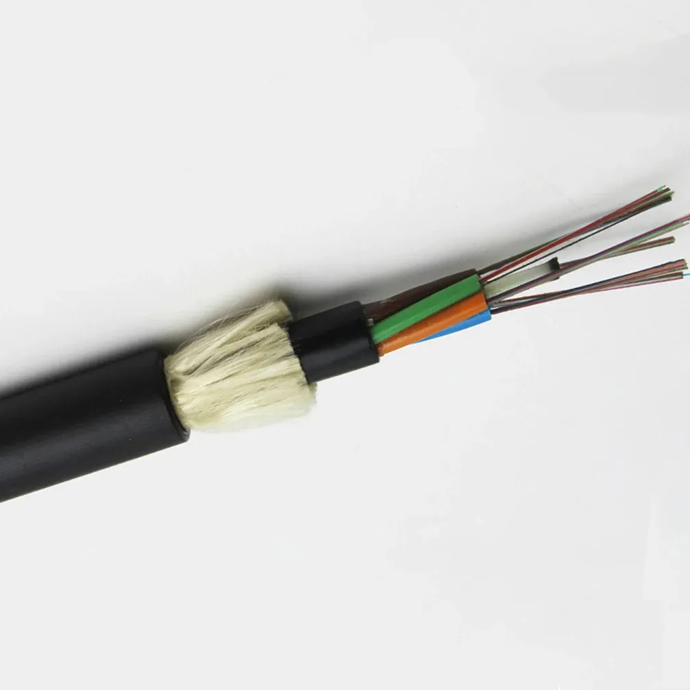 Câble à fibre optique aérien extérieur 6 12 24 48 96 144 Core G652d Single Jacket Adss Cable 100 Span