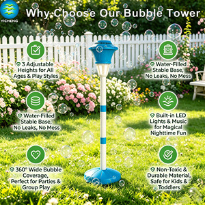 Machine à bulles réglable avec lumière et musique, souffleur de bulles automatique pour l'extérieur, pour enfants, en plastique, pour les fêtes - Product Image 2
