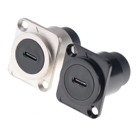 Módulo Tipo-C, Conector Hembra Circular Tipo D, Extensión de Red de Datos, Interfaz de Transmisión de Red, Instalación en Panel, Protección contra el Polvo