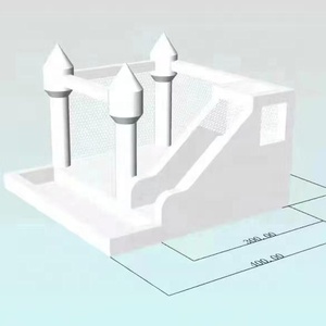 Château gonflable commercial blanc de qualité supérieure, mini château <span class=keywords><strong>sauteur</strong></span> coloré pour bébé avec balles (bâche en PVC de 0,55 mm, qualité supérieure) - Product Image 2