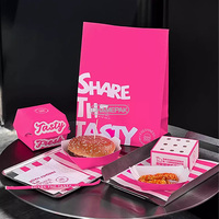 Caja de hamburguesas personalizada, embalaje de patatas fritas, caja de pollo cocido, caja de papel para comida rápida