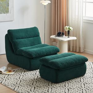 โซฟาผ้าลูกฟูกแบบอัดสูงดีไซน์ทันสมัยพร้อมเก้าอี้นอนสำหรับห้องนั่งเล่นอพาร์ทเมนต์ห้องนอนห้องเรียน - Product Image 1