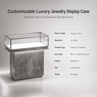 Vitrine à bijoux en métal éclairée par LED avec vitrine en verre trempé, mobilier de luxe pour boutique
