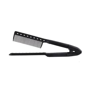 Private label plastic handle heat-resistant salon use straightening comb