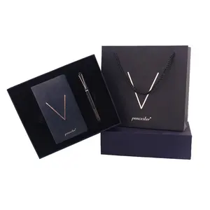 RTS Luxury heavy A5 pu notebook in pelle penna stilografica in metallo confezione regalo set regalo aziendale