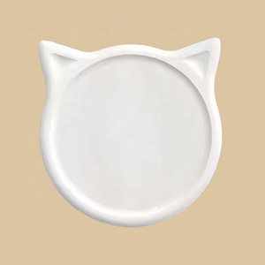 Set di sottobicchiere in ceramica bianca con Logo fai da te personalizzato stampa UV simpatico gatto con gatto in ceramica per bevande uso domestico - Product Image 1