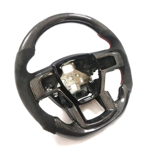 Cubierta de <span class=keywords><strong>Volante</strong></span> OEM de Fibra de Carbono y Gamuza, Diseño de Base Plana para Raptor F150 Ranger, Resistente al Calor y a los Impactos - Product Image 4