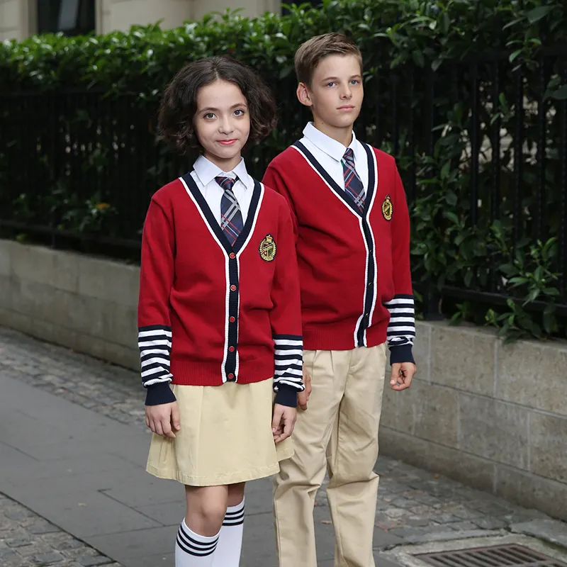 6-7Years White ZHUANNIAN Girls School Cardigan Long Sleeve Pearl Button Down Uniform Schoolwear Cardigans 