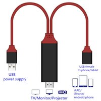 Cable 2 en 1 de 1M 2M Full HD de Teléfono a HDMI, Cable USB Hembra a HDMI Plug and Play para Teléfonos Tipo C, iPhone, iPad, TV, Xiaomi y Android