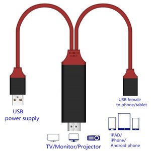 <span class=keywords><strong>Cable</strong></span> 2 en 1 de 1M 2M Full HD de Teléfono <span class=keywords><strong>a</strong></span> <span class=keywords><strong>HDMI</strong></span>, <span class=keywords><strong>Cable</strong></span> USB Hembra <span class=keywords><strong>a</strong></span> <span class=keywords><strong>HDMI</strong></span> Plug and Play para Teléfonos Tipo C, iPhone, <span class=keywords><strong>iPad</strong></span>, TV, Xiaomi y Android - Product Image 4