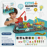 Bloques de Construcción Magnéticos para Ingeniería de Construcción de Carreteras de 7.5CM, 58 y 80 Piezas, Juguete Educativo STEM DIY para Niños, Venta al Por Mayor