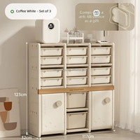 Armoire de rangement pour bébé Vsuch, grande, anti-basculement, avec tiroir et porte fermée, pour jouets, vêtements, chambre d'enfant, maison
