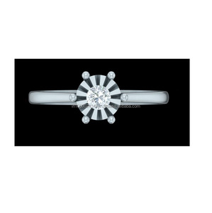 Anillo solitario Simple de Plata de Ley 925, ajuste de ilusión, Diamante cultivado en laboratorio, compromiso, regalo de aniversario de boda, chapado en oro - Product Image 1