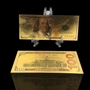 Waterproof <strong>PET</strong> 24k Gold Foil Banknotes USD 1 2 5 10 20 50 100 500 Collectible - Product Image 5