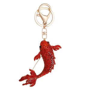 Broche de luxe européenne en forme de carpe Koi ornée de diamants, porte-clés, breloque de sac, pendentif, accessoire, bijou de vacances, cadeau pour <span class=keywords><strong>femme</strong></span> - Product Image 5