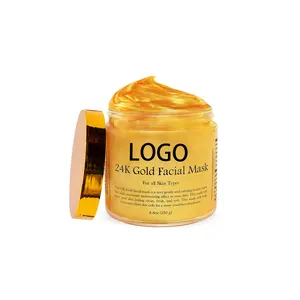 Private Label Organic 24K Gold Powder Mask Deep Cleansing Face Cream Treatment Vitamin C Moisturizer Facial Whitening Mask