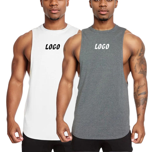 Men's Gym Sleeveless Tank <b>Top</b> Custom Logo Quick-Dry Polyester Sports <b>Crop</b> Vest Breathable Light Weight Running <b>Tops</b> - Product Image 4