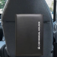 Carpeta Manual de coche de diseño sólido de alta calidad, funda de PVC Folio de cuero PU con bolsa de documentos suave, portatarjetas, botón, productos de archivo