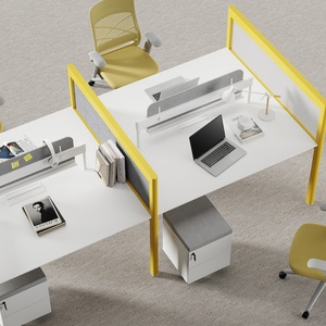 <b>Office</b> <b>Table</b> Set 4 Person Seater Executive Computer Modular Staff <b>Office</b> Cubicle Workstation Desk with Chair - Product Image 3