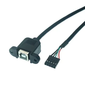 Cabo Dupont para impressora USB 2.0 B tipo fêmea, montagem do painel de impressora para placa-mãe PCB de 5 pinos de passo de 2,0 mm e 0,5 m