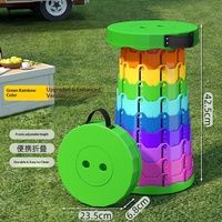 Tabouret de rangement pliable et réglable coloré avec poignée, idéal pour le camping, la pêche, les voyages, la maison et le jardin