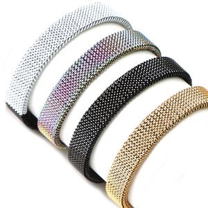 <span class=keywords><strong>Bracelet</strong></span> à ressort en acier inoxydable, bijou fait à la main, <span class=keywords><strong>maille</strong></span> élastique Flexible, extensible, 6mm - Product Image 1