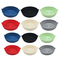 Pot en silicone pour friteuse à air ronde/carrée, plaque de cuisson au four, tapis de grill, panier à poulet, plateau à pizza, accessoire de friteuse à air facile à nettoyer