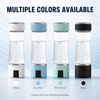 PHYFLOW Bouteille d'eau hydrogénée en verre borosilicate 300 ml, Gobelet générateur de H2 riche en H2 avec couvercle en verre cristallin pour une boisson saine