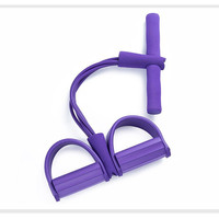 YETFUL Corde de Résistance à Pédales 4 Tubes, Équipement d'Exercice Abdominal et Cheville, Fitness Élastique pour Entraînement Sportif, Corde de Traction pour Sit-Up Corps