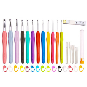 12 Sizes Crochet Hooks <b>Set</b> for Arthritic Hands Ergonomic Soft Grip Handles Crochet Kit for Beginners Needlework Gifts for Women - Product Image 3