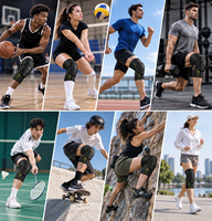 Genouillères rembourrées en EVA pour le basketball et le volley-ball, respirantes, pour l'entraînement sportif, avec logo personnalisé, vente en gros