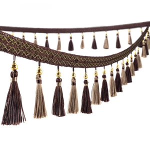 Rideau de 11 centimètres avec bordure en dentelle, décoration de mariage, pendentif <span class=keywords><strong>boule</strong></span> bicolore en dentelle, pompon fluide - Product Image 5