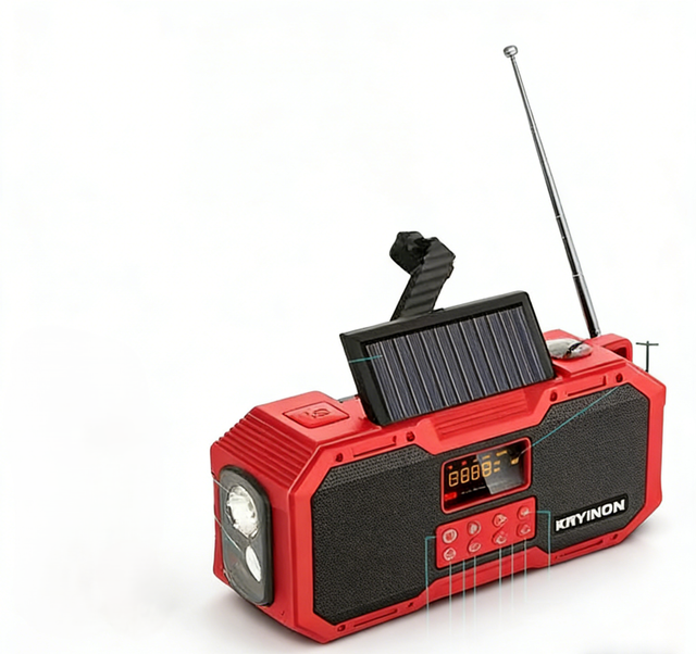 Portable Emergency Solar Hand Crank AM FM WB NOAA Weather Radio with Flashlight Phone Charger