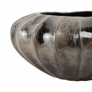Ciotola decorativa in ceramica smaltata, rotonda, nera, per tavolino da caffè o decorazione da cucina. - Product Image 5