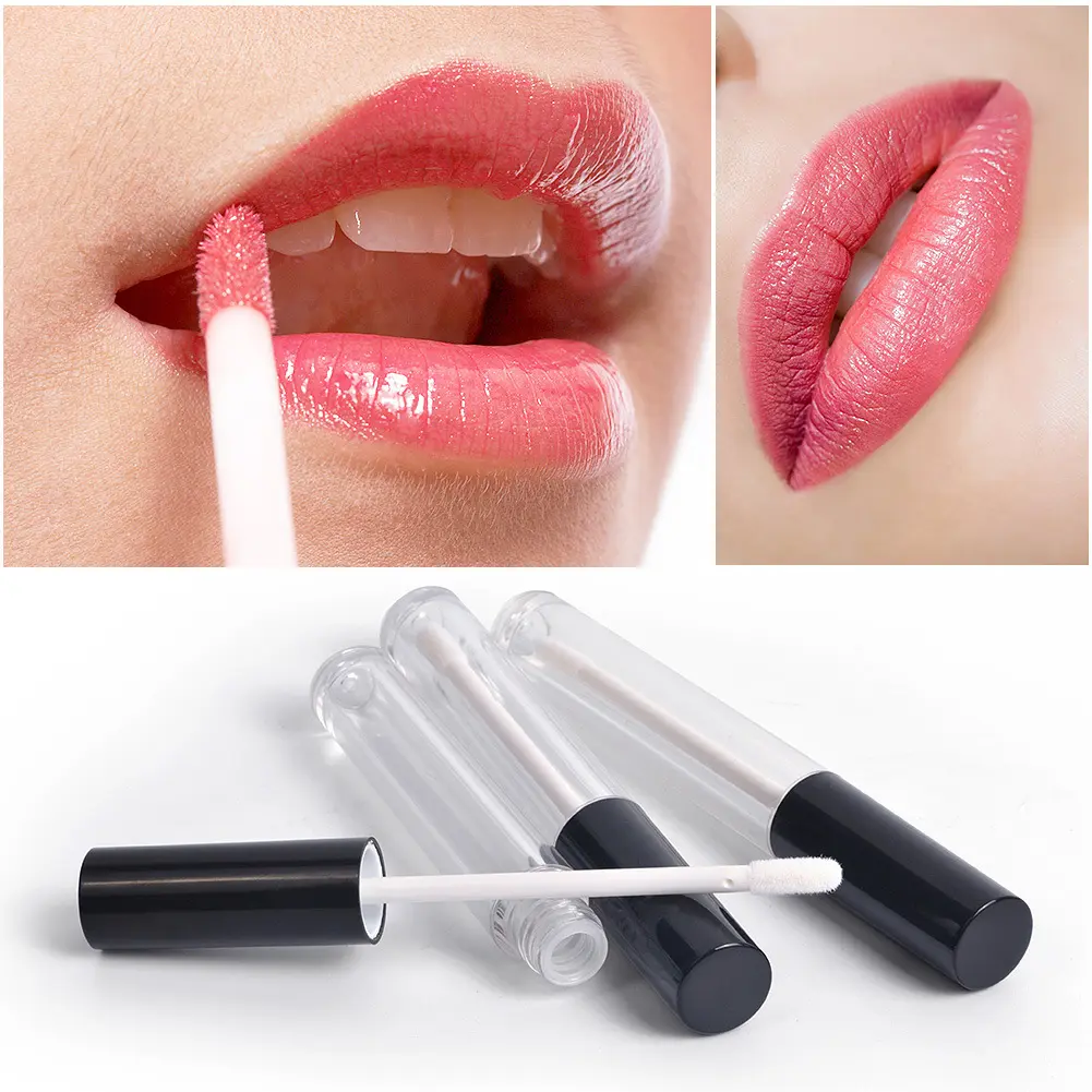 New Full Clear Lip Gloss Ống Rỗng Nhựa 5 Gam Lipgloss Container Trong Suốt Son Môi Lỏng