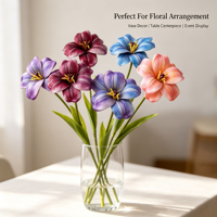 Fleurs d'iris en soie multicolores à tige unique, réalistes au toucher, pour centres de table, arrangements de vases, décoration de table pour mariages, fêtes et événements à domicile