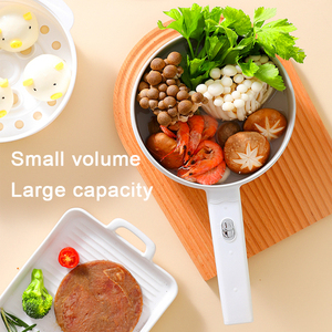 Sartén eléctrica con recubrimiento de esmalte de cerámica, Mini olla multifunción para hervir arroz, vaporera eléctrica - Product Image 3