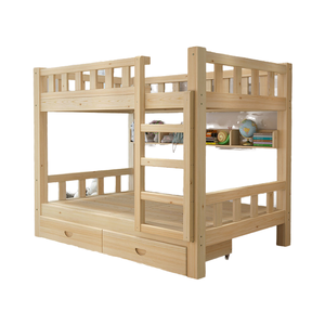 Modern Solid Pine Wood Bunk <b>Bed</b> <b>Double</b> Size With <b>Storage</b> for Kids and Mother Home or Hotel Bedroom Furniture YQ193 <b>Storage</b> Bunk - Product Image 2