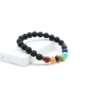 Modyle — <span class=keywords><strong>Bracelet</strong></span> des 7 chakras, en pierres de lave naturelles, pour femmes, bijou en perles, nouveauté - Product Image 2
