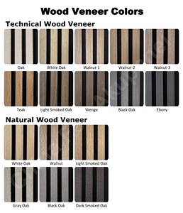 Panneaux acoustiques à lattes à <span class=keywords><strong>prix</strong></span> raisonnable Panneau mural à lattes de bois acoustique en chêne fumé sur support en feutre noir pour studio d'enregistrement - Product Image 4