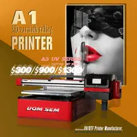 DOMSEM 60cx90 cm A1 גודל UV שטוח מדפסת לכה הזרקת דיו הדפסת מכונה 3 ראש ההדפסה החדש 2021