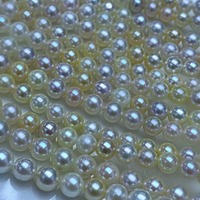 Collier de perles Akoya d'eau de mer du Japon couleur bonbon 6.5-7mm