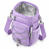 Sac isotherme pour bouteille d'eau en polyester avec doublure en aluminium et cordon élastique pour l'extérieur, directement de l'usine