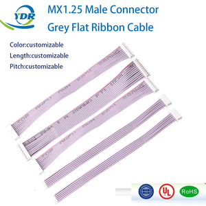 定制制造商 Jst MX 1.25mm 母头和公头连接器灰色扁平带状电缆 - Product Image 1